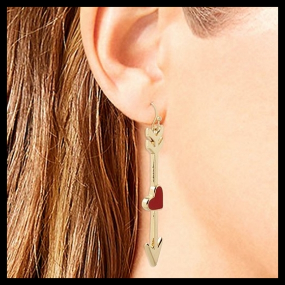 Betsey Johnson Heart Arrow Drop Earrings - Picture 5 of 5
